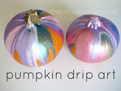 pumpkin drip art painting autumn fall