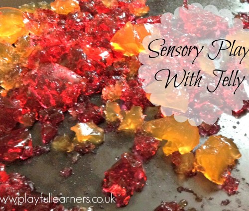sensory bin jelly play