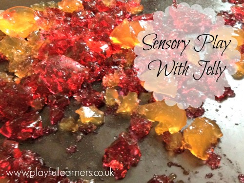 sensory bin jelly play
